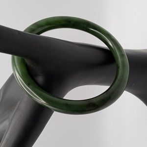 Jade. Dark green bangle bracelet